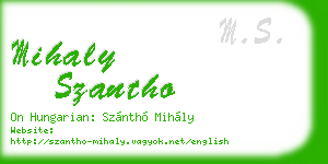 mihaly szantho business card