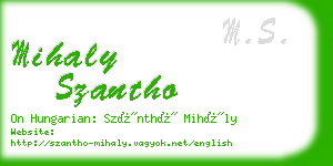 mihaly szantho business card